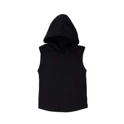The Baby Blanks Sleeveless Hoodies are a great summer or layering option for kids.  Black & Grey.  1 - 5.  Great 190gsm sleeveless hoods.