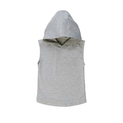 The Baby Blanks Sleeveless Hoodies are a great summer or layering option for kids.  Black & Grey.  1 - 5.  Great 190gsm sleeveless hoods.
