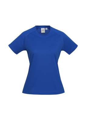 The Ladies Sprint Tee is a 100% breathable polyester tshirt. 5 colours. Sizes 6 – 24. Great tshirts & sports team wear.