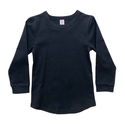 The Baby Blanks Long Sleeve Tee Big Kids is a cotton/elastane 190gsm long sleeve tee.  8 colours.  Sizes 6 - 12. 
