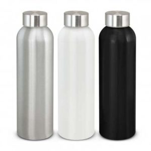 The Venus Aluminium Bottle is a 600ml drinking bottle with a screw lid. 2 colours available. One size. Gift box optional.