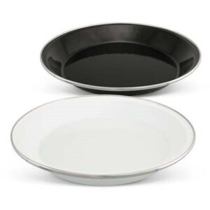 The Enamel Plate is stainless steel plate with an enamel finish. One Size. 2 colours. Great for the outdoors.