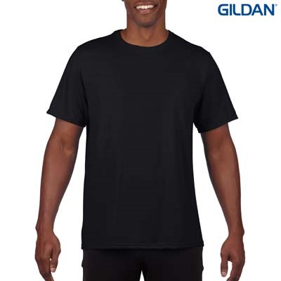 The Gildan Performance Adult T Shirt is a 100% polyester tee.  We are stocking White and Black.  Other colours available.  Womens and Kids also available.
