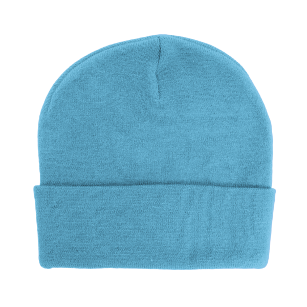 The Cuffed Knitted Beanie is an acrylic knitted beanie with fold up cuff. One size. Available in 10 colours.