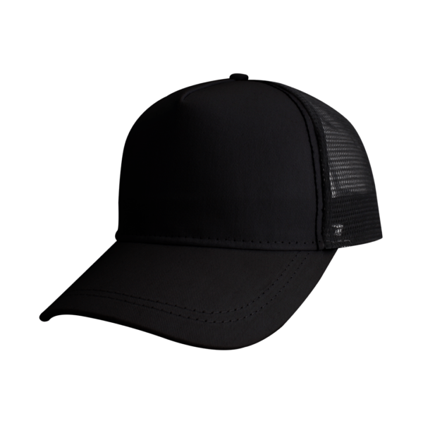 The Mac Trucker is a 5 panel snap back cap. Pre-curved peak. Nylon mesh back panels. Once size. 6 colours.