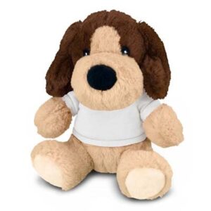 The Plush Toys available come in a variety of animals.  Each have white polyester tees on them for branding including sublimation.