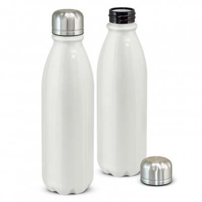 The Mirage Aluminium Bottle is a 750ml aluminium drink bottle with silver steel lid.  9 colours available.  Blank drink bottles ready to personalise.