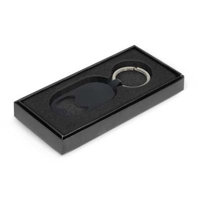The Brio Bottle Opener Key Ring is a metal bottle opener key ring with matt finish.  Black.  Great bottle opener key rings.