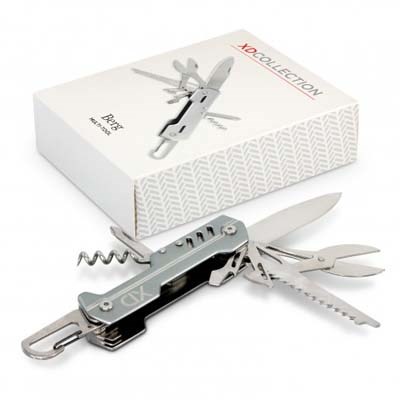 The Berg Multi Tool is a multi function tool in aluminium and stainless steel.  9 functions.  Perfect for branding for the practical client.