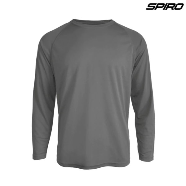 The Spiro Adult Impact Performance Aircool Long sleeve is a polyester long sleeve tee.  Tag free.  S - 5XL.  7 colours