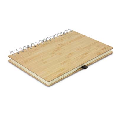 The Bamboo Notebooks are a medium size (A5) notebook.  Lined paper.  Great for journals, note taking and general gifts.  Can be laser engraved.