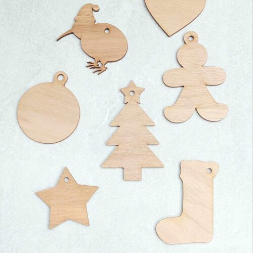 The Christmas Wooden Decorations are made from 4mm plywood.  7 designs included.  Perfect for engraving or branding for Xmas.