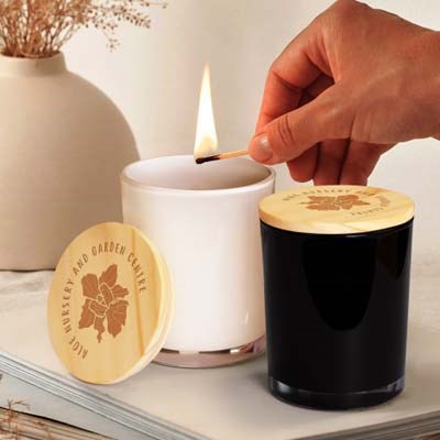 The Tranquil Scented Candle is the perfect relaxation gift.  With a wooden lid giving you the opportunity of engraving.  Black & White available. 