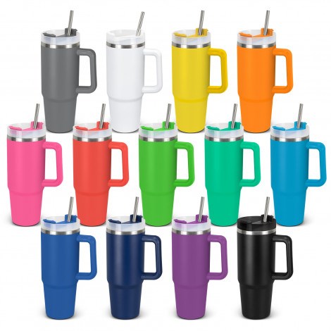 The Atlantis Vacuum Cup is a robust, extra large 800ml cup with double wall and powder coated finish.  12 colours available.  Comes with metal straw.