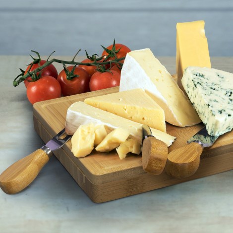 The Kensington Cheese Board Square is a quality square bamboo cheese board with slide out cutlery drawer.  Great for engraving.  Great corporate or Christmas gift.