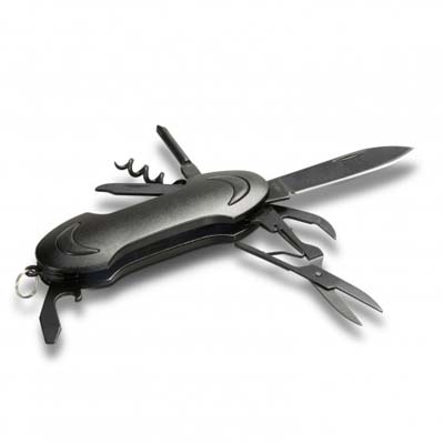 The Omni Multi-Function Pocket Knife packs practical tools into a compact, easy carry design.  Blank products, in stock.  Ready to be engraved with your clients logo.