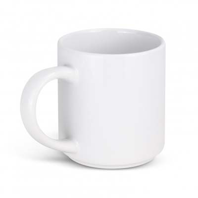 The Arista Stackable Coffee Mug is a 375ml ceramic mug.  Sublimation printing suitable.  Practical coffee cup solutions for your clients.