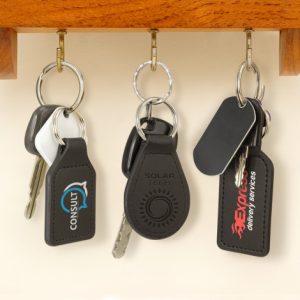 The Prince Leather Key Rings are a genuine leather key ring. Available in 3 shapes. Suitable for engraving or printing.