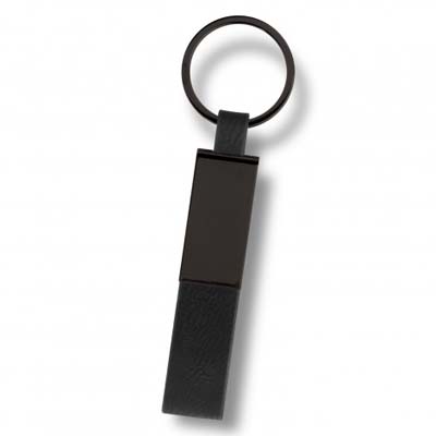 The Stanton Key Ring is a stylish key ring made from PU and with a nickel ring. Individual black box. Smart black key rings to personalise.