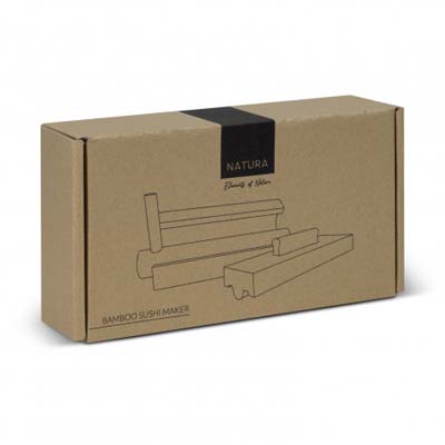 The Bamboo Sushi Maker is a great gift for sushi lovers.  Natural bamboo and simple to use.  Great for engraving and print, personalising for your clients.